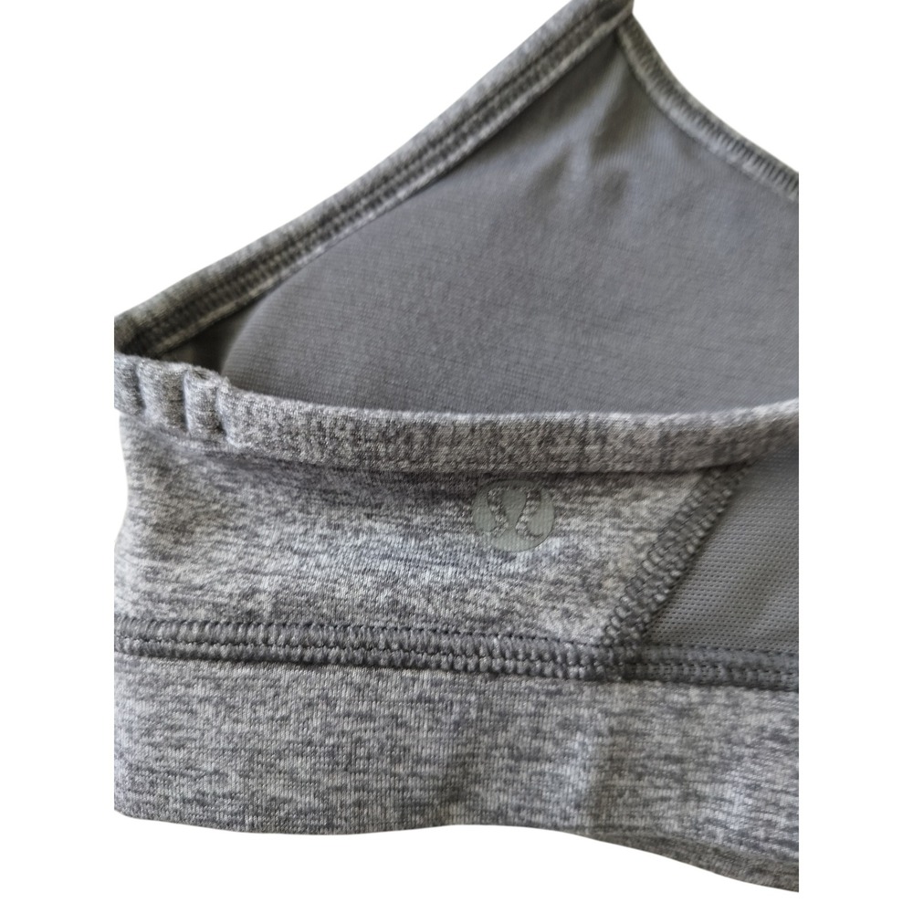 Lululemon Women's Heathered Coal Flow Y Bra IV Sports Bra Size 2 - Picture 7 of 10